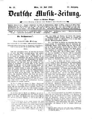 Deutsche Musik-Zeitung (Allgemeine musikalische Zeitung) Montag 14. Juli 1862
