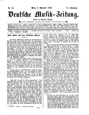 Deutsche Musik-Zeitung (Allgemeine musikalische Zeitung) Samstag 8. November 1862