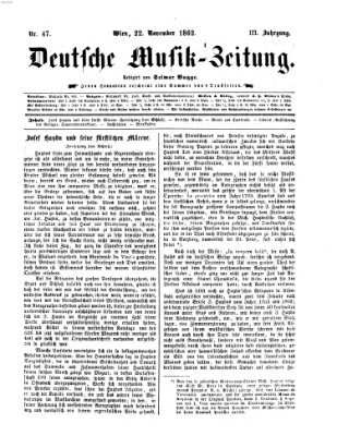 Deutsche Musik-Zeitung (Allgemeine musikalische Zeitung) Samstag 22. November 1862