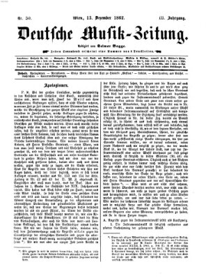 Deutsche Musik-Zeitung (Allgemeine musikalische Zeitung) Samstag 13. Dezember 1862