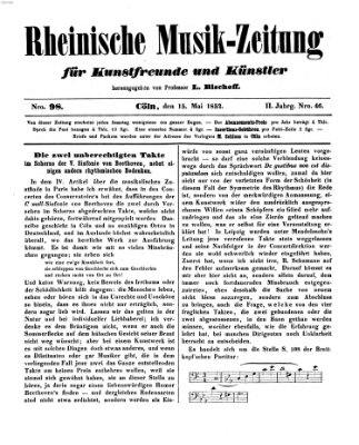 Rheinische Musik-Zeitung für Kunstfreunde und Künstler