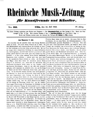 Rheinische Musik-Zeitung für Kunstfreunde und Künstler Samstag 16. Juli 1853