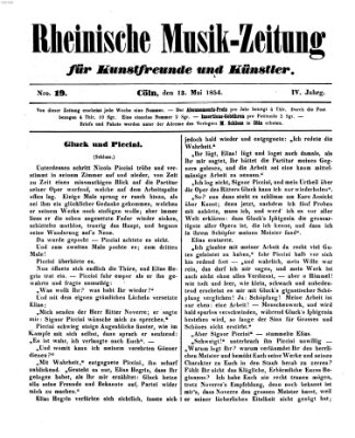 Rheinische Musik-Zeitung für Kunstfreunde und Künstler Samstag 13. Mai 1854
