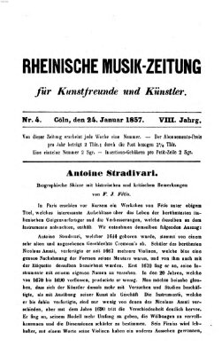 Rheinische Musik-Zeitung für Kunstfreunde und Künstler Samstag 24. Januar 1857