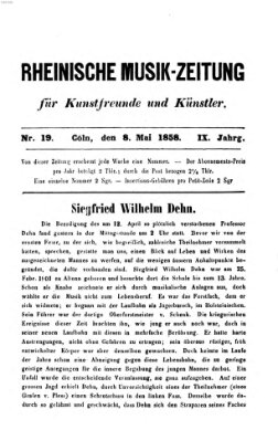 Rheinische Musik-Zeitung für Kunstfreunde und Künstler Samstag 8. Mai 1858