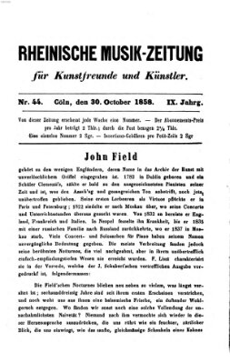 Rheinische Musik-Zeitung für Kunstfreunde und Künstler Samstag 30. Oktober 1858