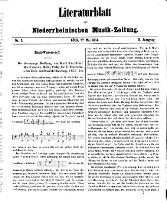 Niederrheinische Musik-Zeitung für Kunstfreunde und Künstler Samstag 27. Mai 1854