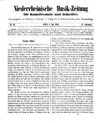 Niederrheinische Musik-Zeitung für Kunstfreunde und Künstler Samstag 5. Juli 1856