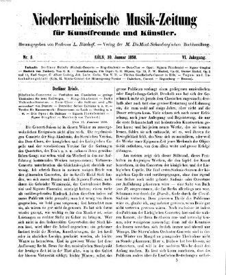 Niederrheinische Musik-Zeitung für Kunstfreunde und Künstler Samstag 30. Januar 1858