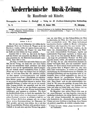 Niederrheinische Musik-Zeitung für Kunstfreunde und Künstler Samstag 12. Januar 1861