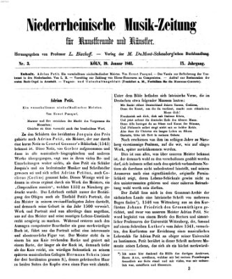 Niederrheinische Musik-Zeitung für Kunstfreunde und Künstler Samstag 19. Januar 1861