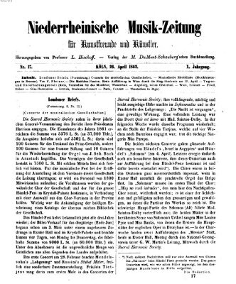 Niederrheinische Musik-Zeitung für Kunstfreunde und Künstler