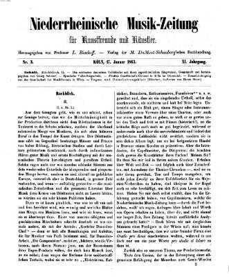 Niederrheinische Musik-Zeitung für Kunstfreunde und Künstler Samstag 17. Januar 1863