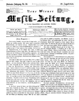 Neue Wiener Musik-Zeitung Donnerstag 19. August 1858