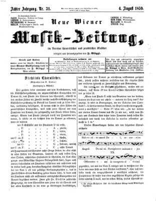 Neue Wiener Musik-Zeitung Donnerstag 4. August 1859