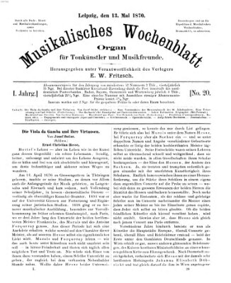Musikalisches Wochenblatt Freitag 13. Mai 1870