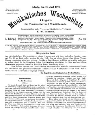 Musikalisches Wochenblatt Freitag 24. Juni 1870