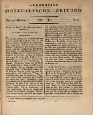 Allgemeine musikalische Zeitung Mittwoch 17. Oktober 1810