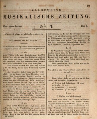 Allgemeine musikalische Zeitung Mittwoch 24. Januar 1816