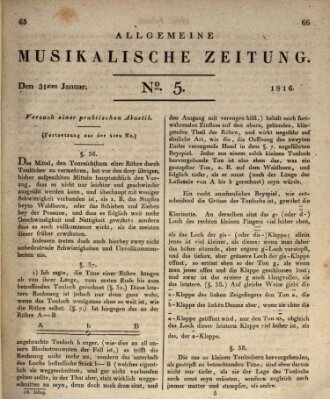 Allgemeine musikalische Zeitung Mittwoch 31. Januar 1816
