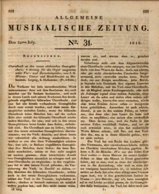 Allgemeine musikalische Zeitung Mittwoch 31. Juli 1816