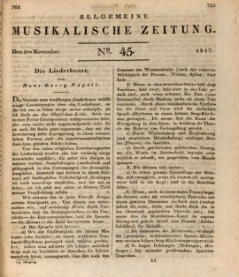 Allgemeine musikalische Zeitung Mittwoch 5. November 1817