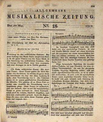 Allgemeine musikalische Zeitung Mittwoch 5. Mai 1819