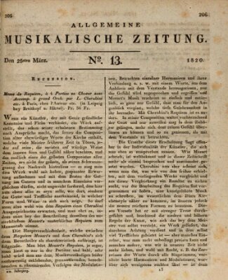 Allgemeine musikalische Zeitung Mittwoch 29. März 1820