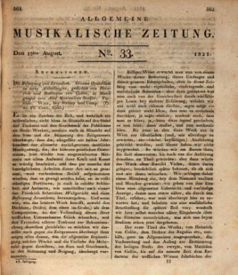 Allgemeine musikalische Zeitung Mittwoch 15. August 1821