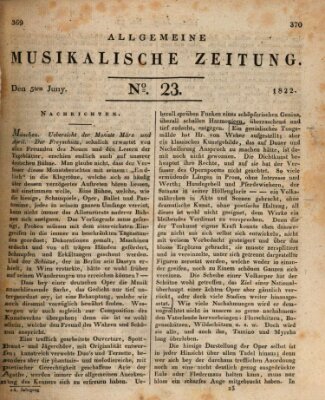 Allgemeine musikalische Zeitung Mittwoch 5. Juni 1822