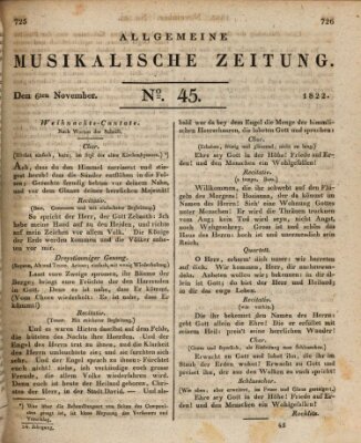 Allgemeine musikalische Zeitung Mittwoch 6. November 1822