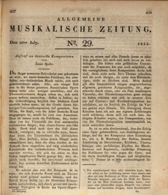 Allgemeine musikalische Zeitung Mittwoch 16. Juli 1823