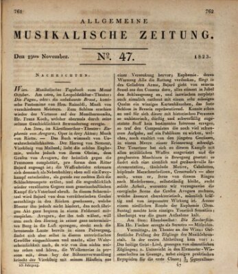 Allgemeine musikalische Zeitung Mittwoch 19. November 1823