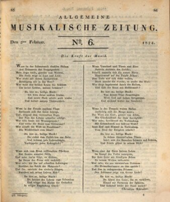 Allgemeine musikalische Zeitung Donnerstag 5. Februar 1824