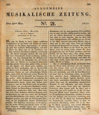Allgemeine musikalische Zeitung Donnerstag 20. Mai 1824