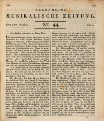 Allgemeine musikalische Zeitung Donnerstag 28. Oktober 1824