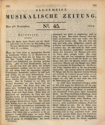 Allgemeine musikalische Zeitung Donnerstag 4. November 1824