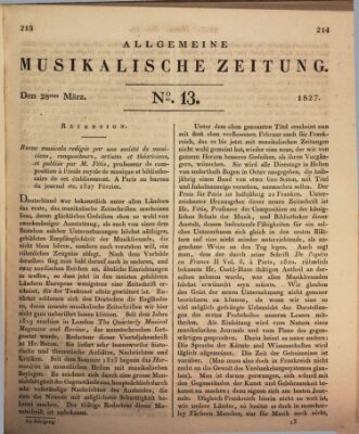 Allgemeine musikalische Zeitung Mittwoch 28. März 1827