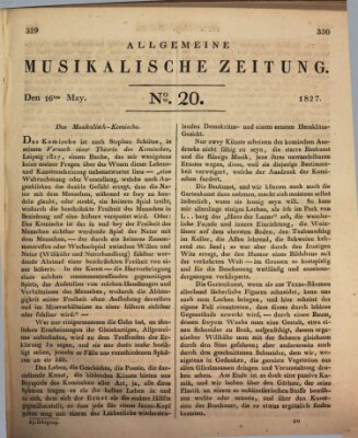 Allgemeine musikalische Zeitung Mittwoch 16. Mai 1827