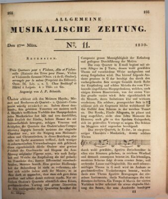 Allgemeine musikalische Zeitung Mittwoch 17. März 1830