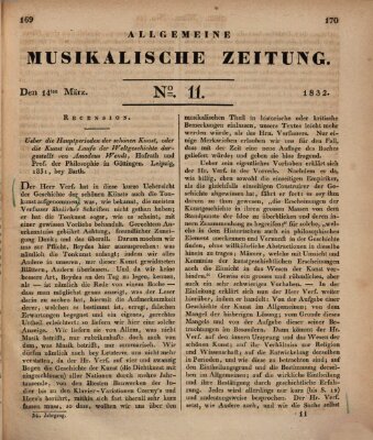 Allgemeine musikalische Zeitung Mittwoch 14. März 1832