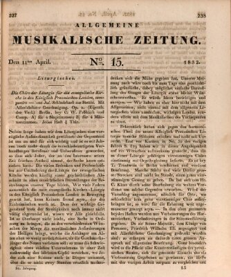 Allgemeine musikalische Zeitung Mittwoch 11. April 1832