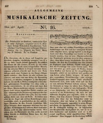 Allgemeine musikalische Zeitung Mittwoch 18. April 1832