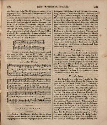 Allgemeine musikalische Zeitung Mittwoch 5. September 1832