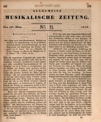 Allgemeine musikalische Zeitung Mittwoch 13. März 1833