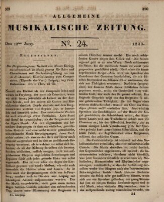 Allgemeine musikalische Zeitung Mittwoch 12. Juni 1833