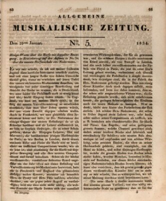 Allgemeine musikalische Zeitung Mittwoch 29. Januar 1834
