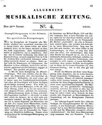 Allgemeine musikalische Zeitung Mittwoch 28. Januar 1835