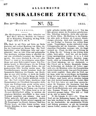 Allgemeine musikalische Zeitung Mittwoch 30. Dezember 1835