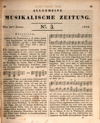 Allgemeine musikalische Zeitung Mittwoch 20. Januar 1836